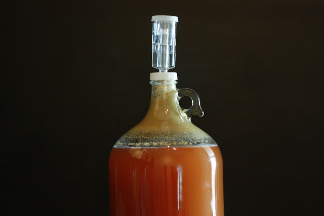 Homebrewing setup with fermenter and beer