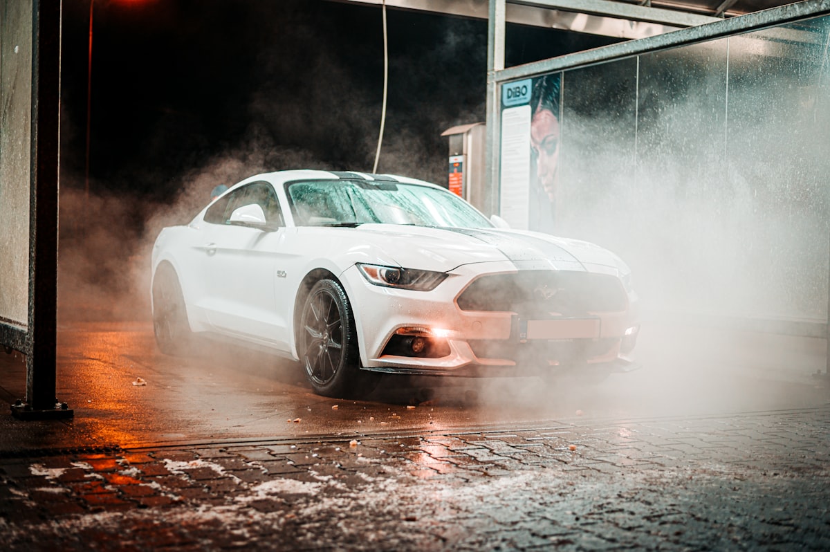Car detailing - washing, polishing and waxing a car for a showroom finish